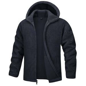 SOLD TACVASEN Mens Zip Up Sherpa Hoodie